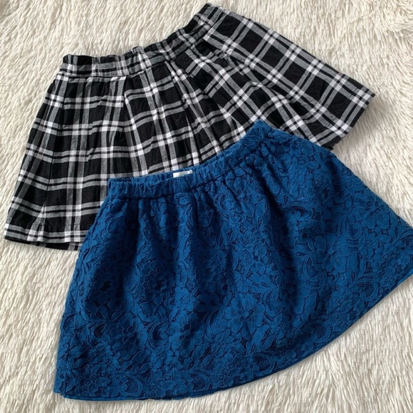 Crewcuts Other - 2 Plaid Pleated/Lace Skirts Bundle•Size 6/7 Gap and Crewcuts